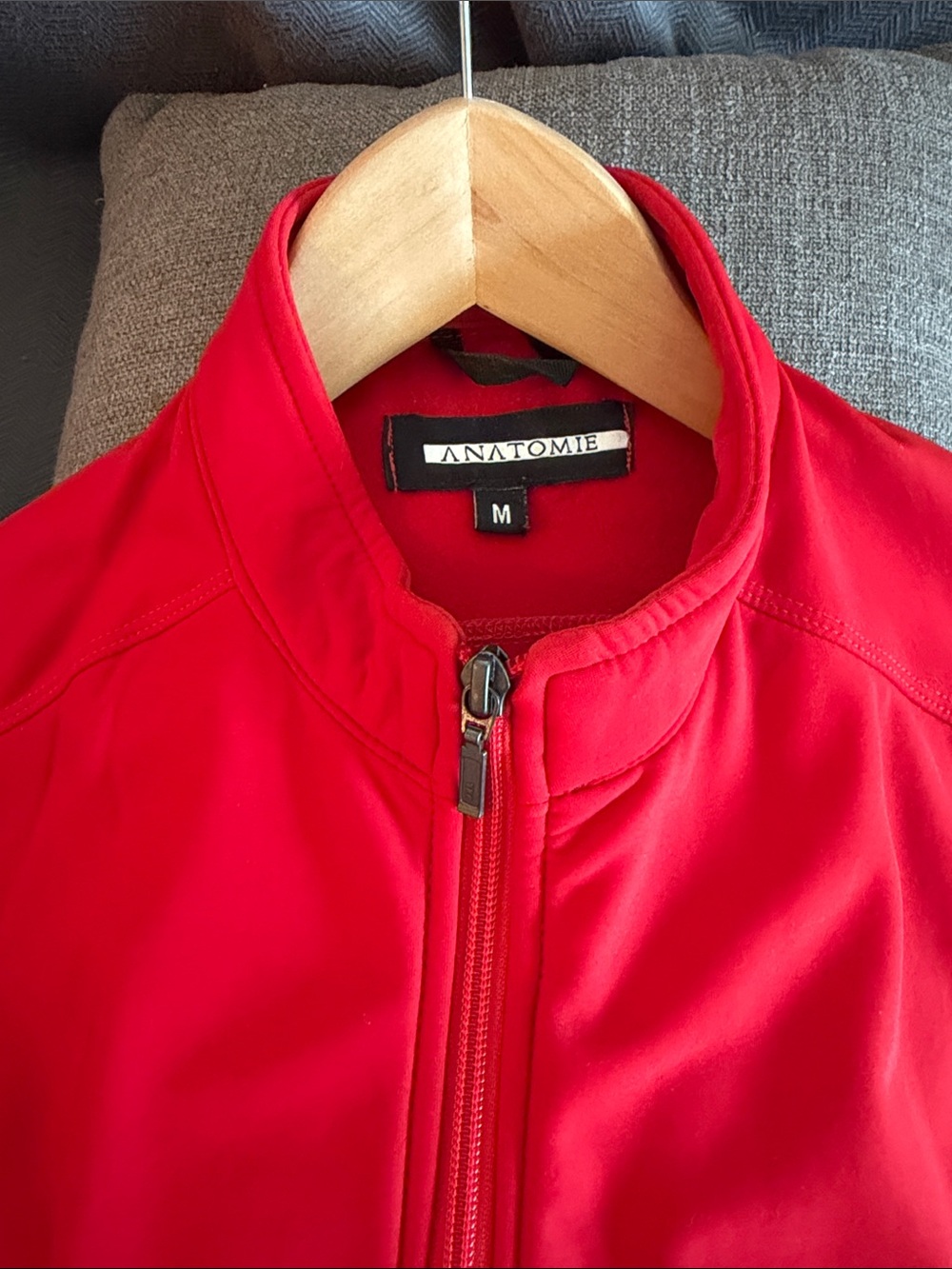 Anatomie Womens Bright Red Performance Jacket with Stand Collar